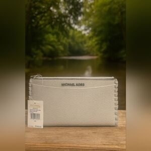 Michael Kors Grey Leather Clutch